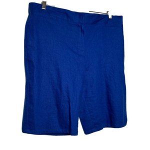 Jaclyn Smith Mens Linen Blend Blue Shorts Sealed pockets Size Large